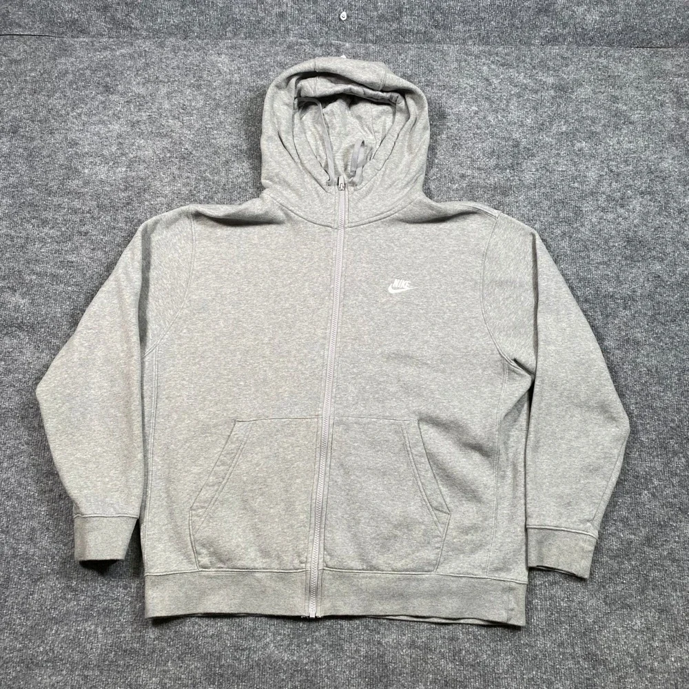 Nike Sportswear Club Fleece Full Zip Hoodie Grey BV2645-063 Mens XL‎